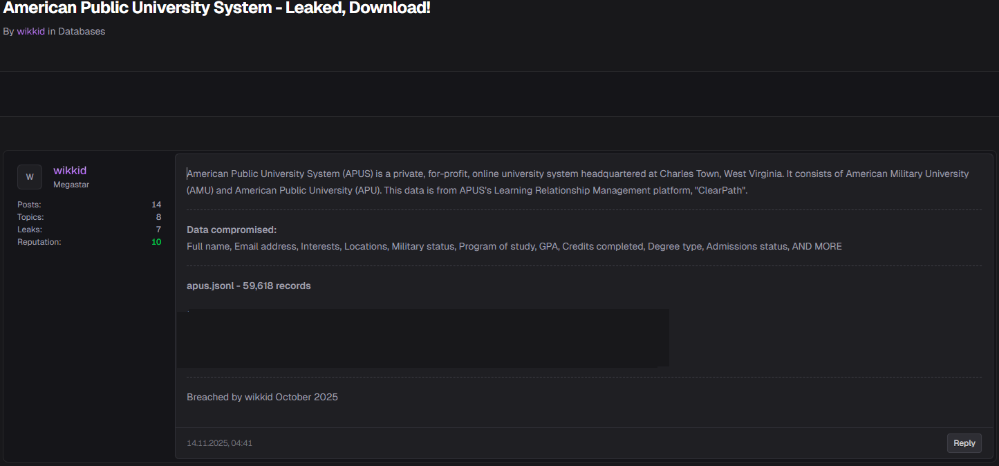 APUS Data Breach