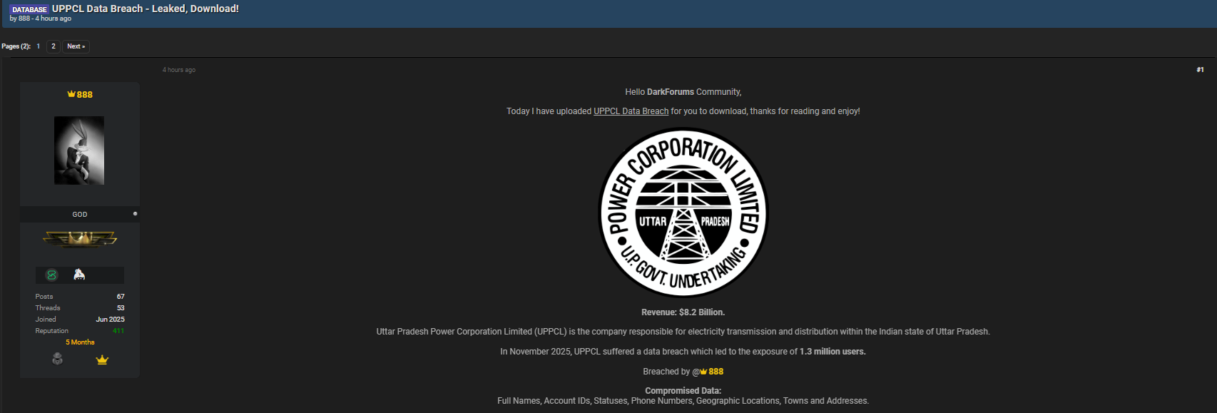 UPPCL Data Breach